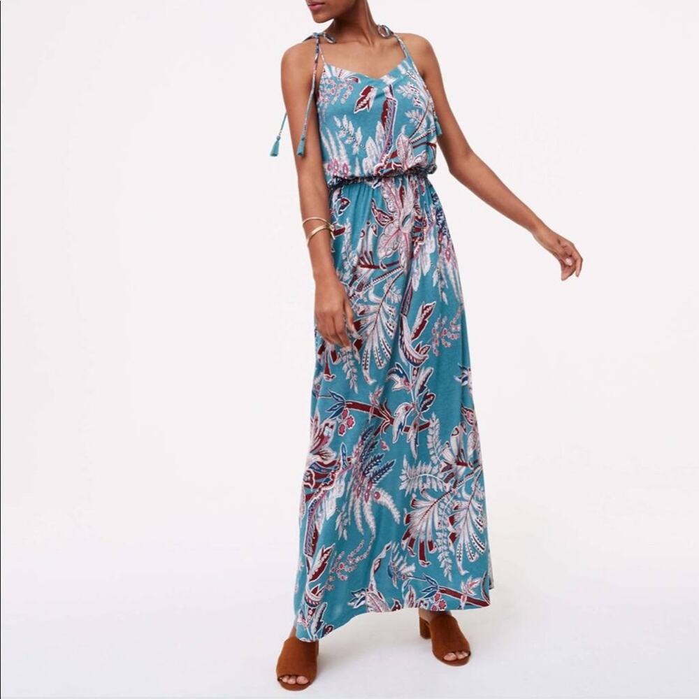 Loft Floral Maxi Dress size Medium Petite